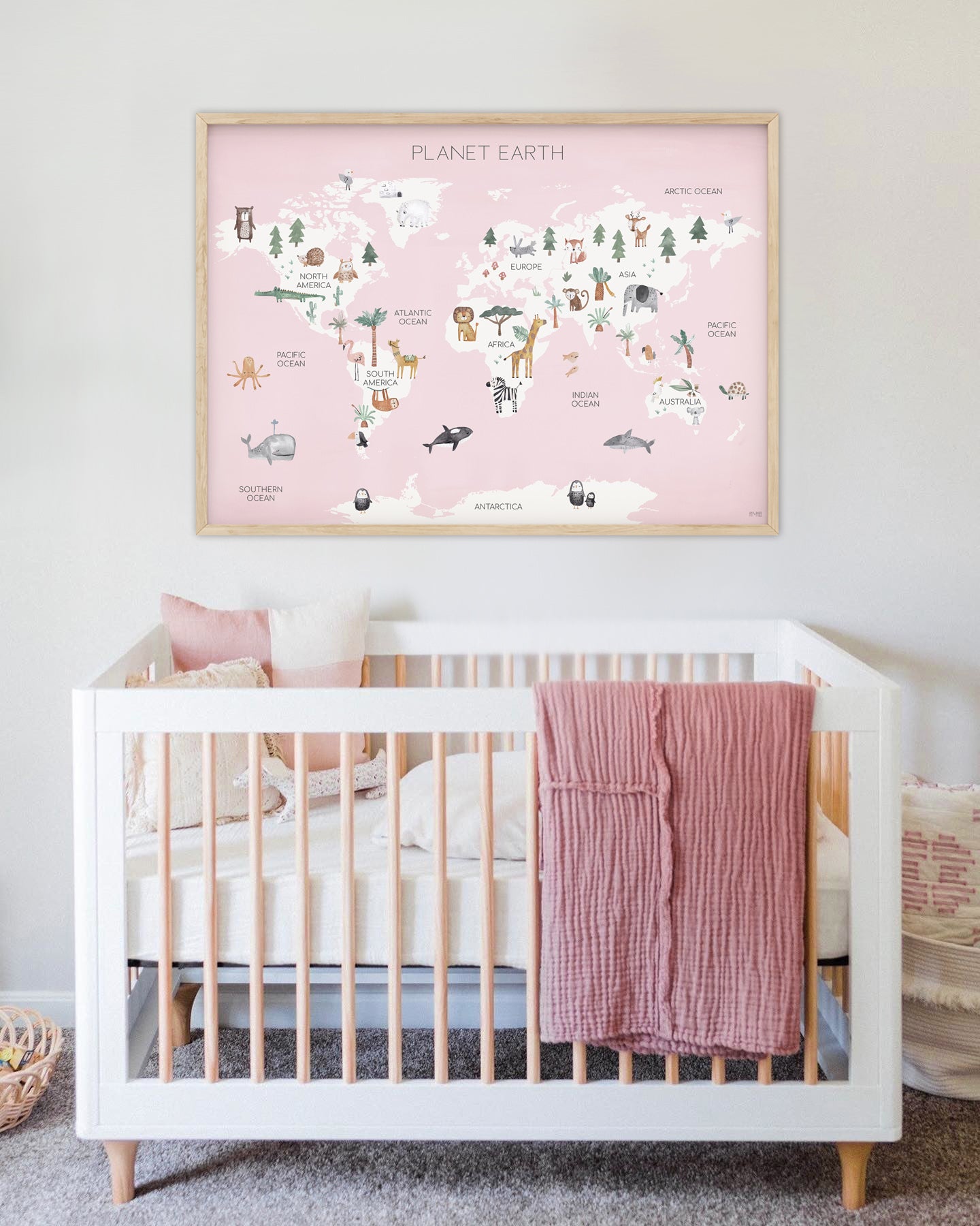 Pip+Phee Planet Earth Art Print - Pink