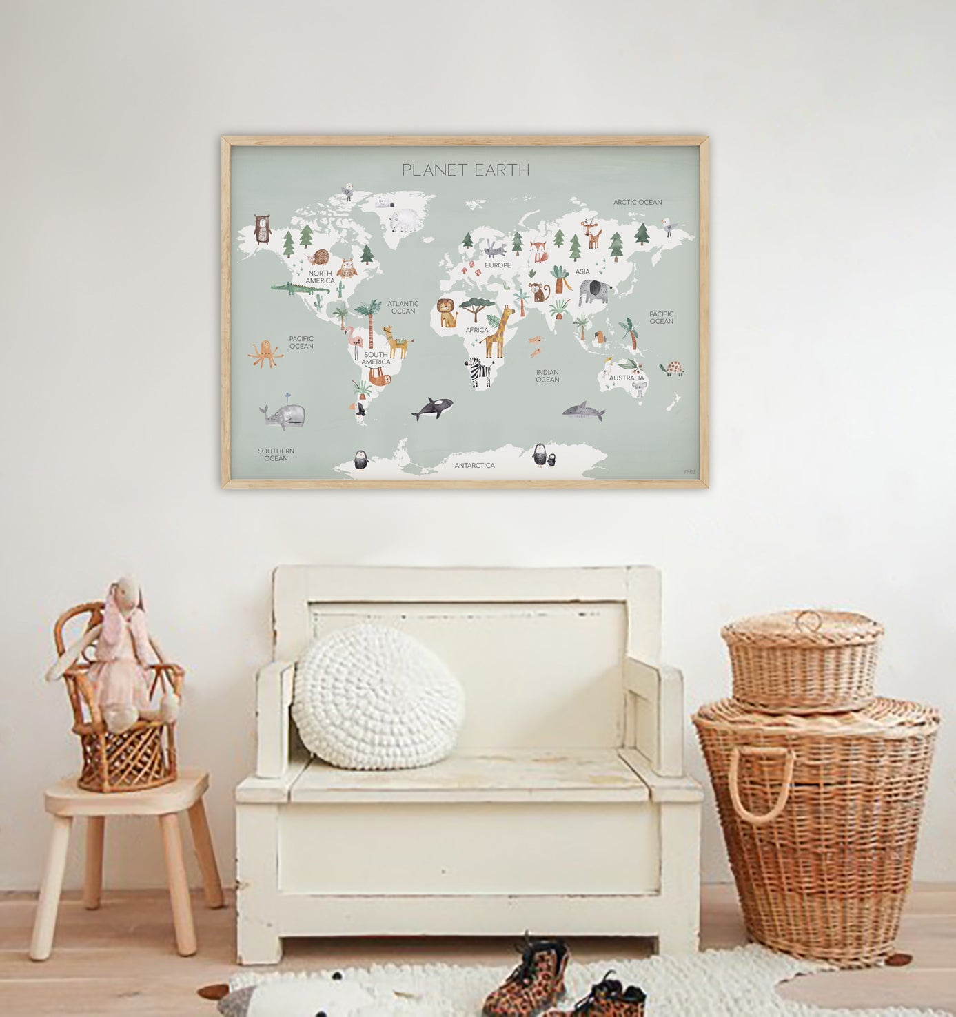 Pip+Phee Planet Earth Art Print - Sage