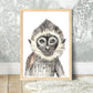 Pip+Phee Watercolour Jungle Monkey Art Print