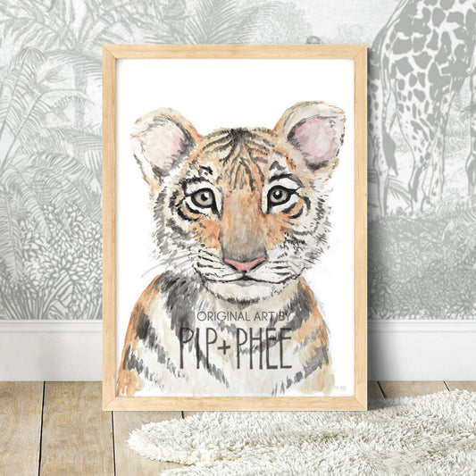 Pip+Phee Watercolour Jungle Tiger Art Print