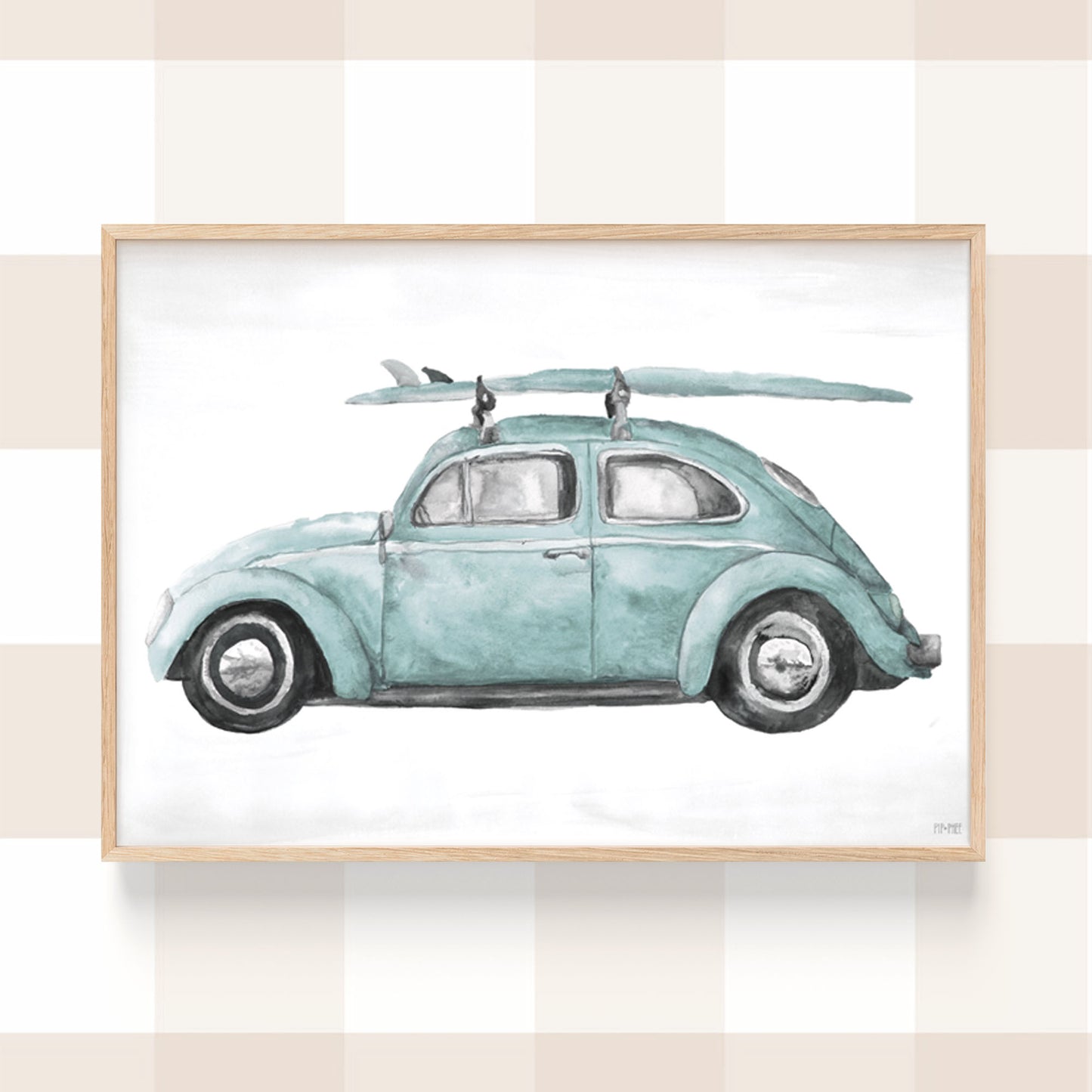 Pip+Phee Beetle Car Art Print - more colours available