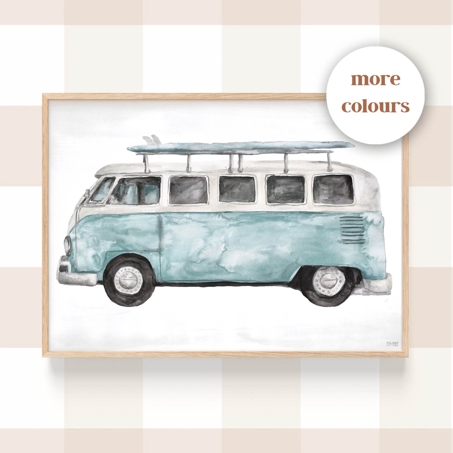 Pip+Phee Kombi Van Art Print - more colours available