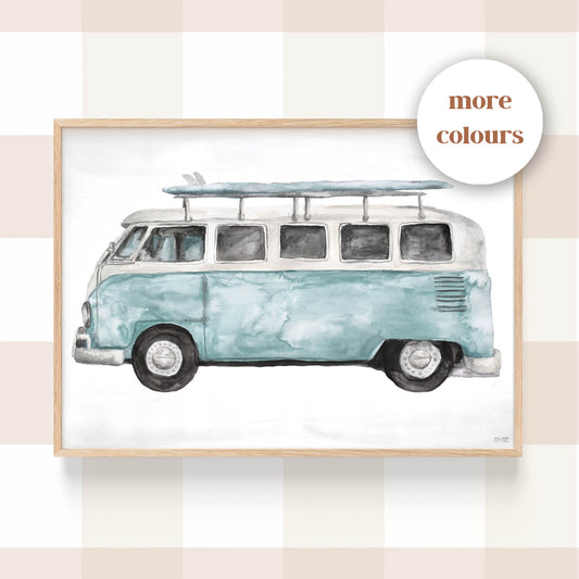 Pip+Phee Kombi Van Art Print - more colours available