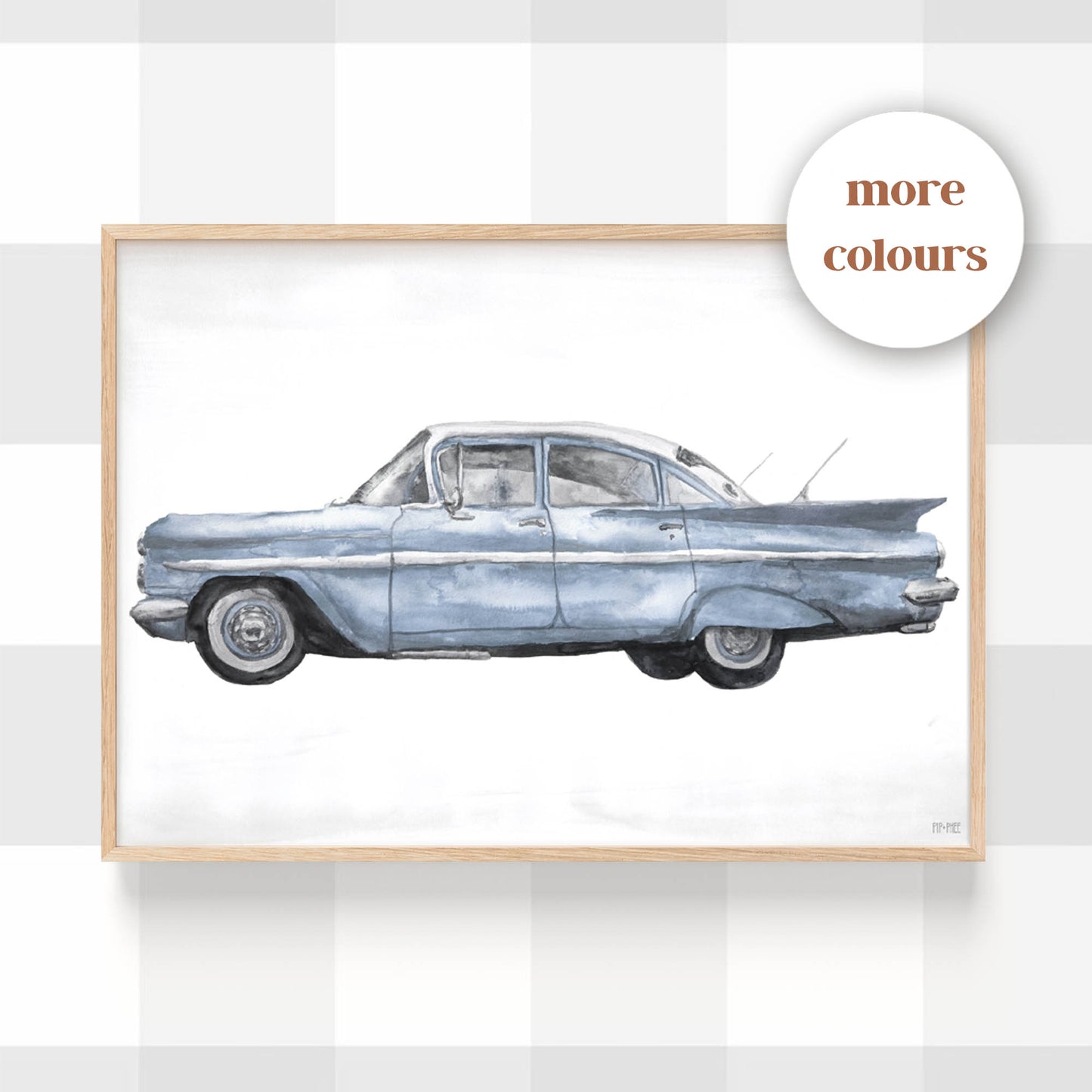 Pip+Phee Chevy Hotrod Car Art Print - more colours available