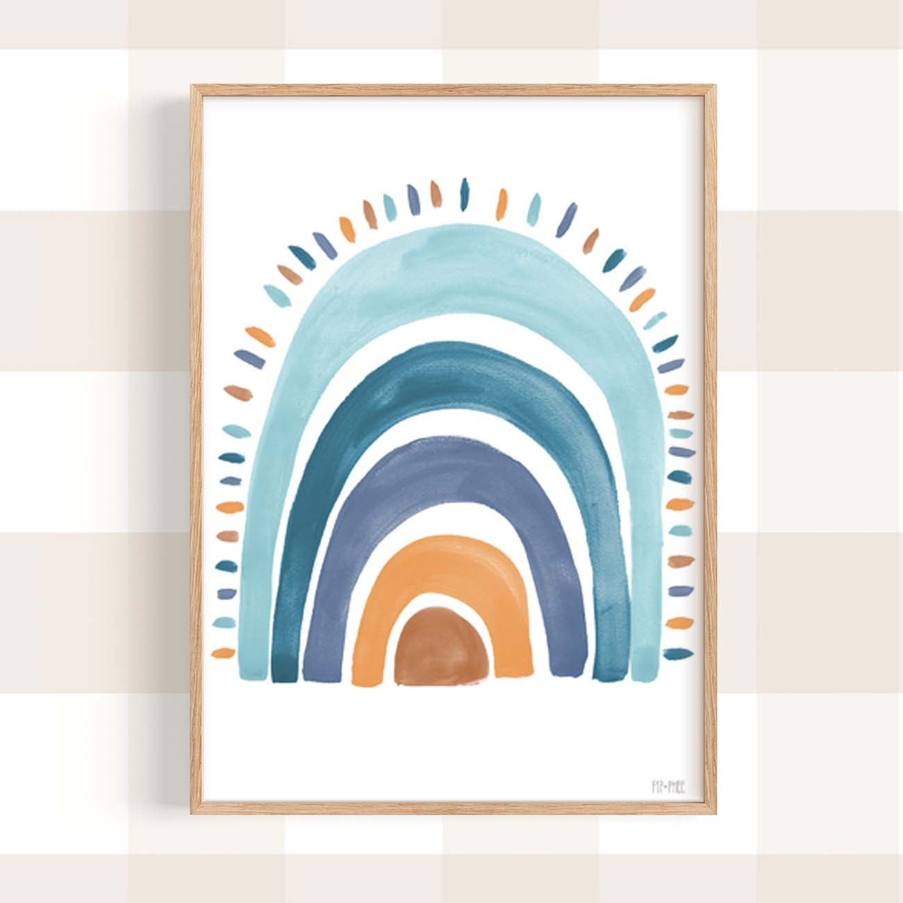 Pip+Phee Watercolour Rainbow Art Print - Surf Blues