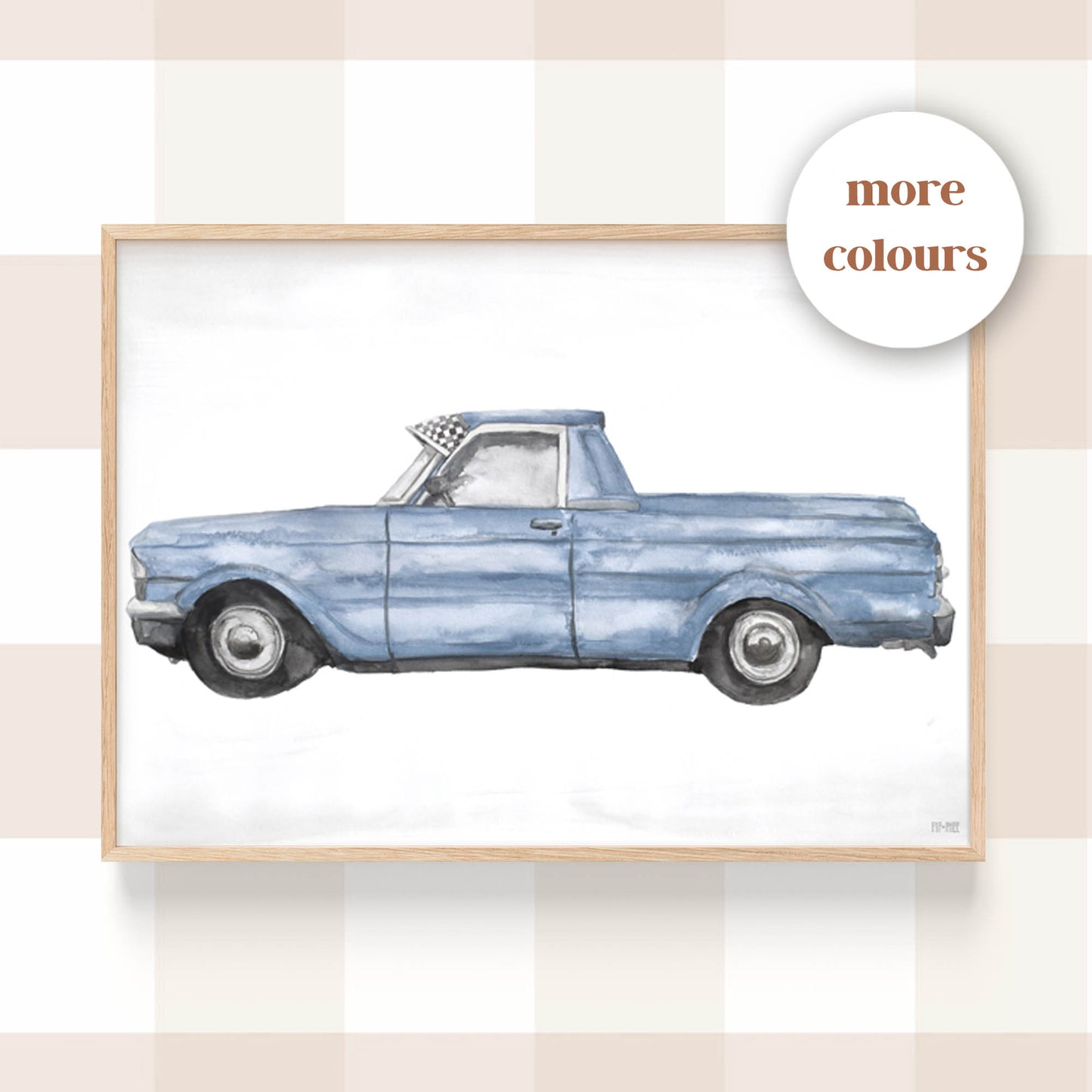 Pip+Phee Hotrod Ute Car Art Print - more colours
