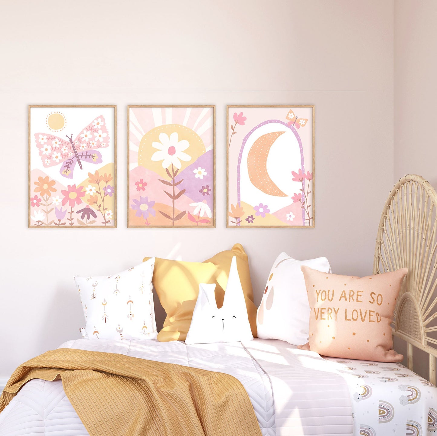 Pip+Phee Daisy Butterfly Art Print - Pastel