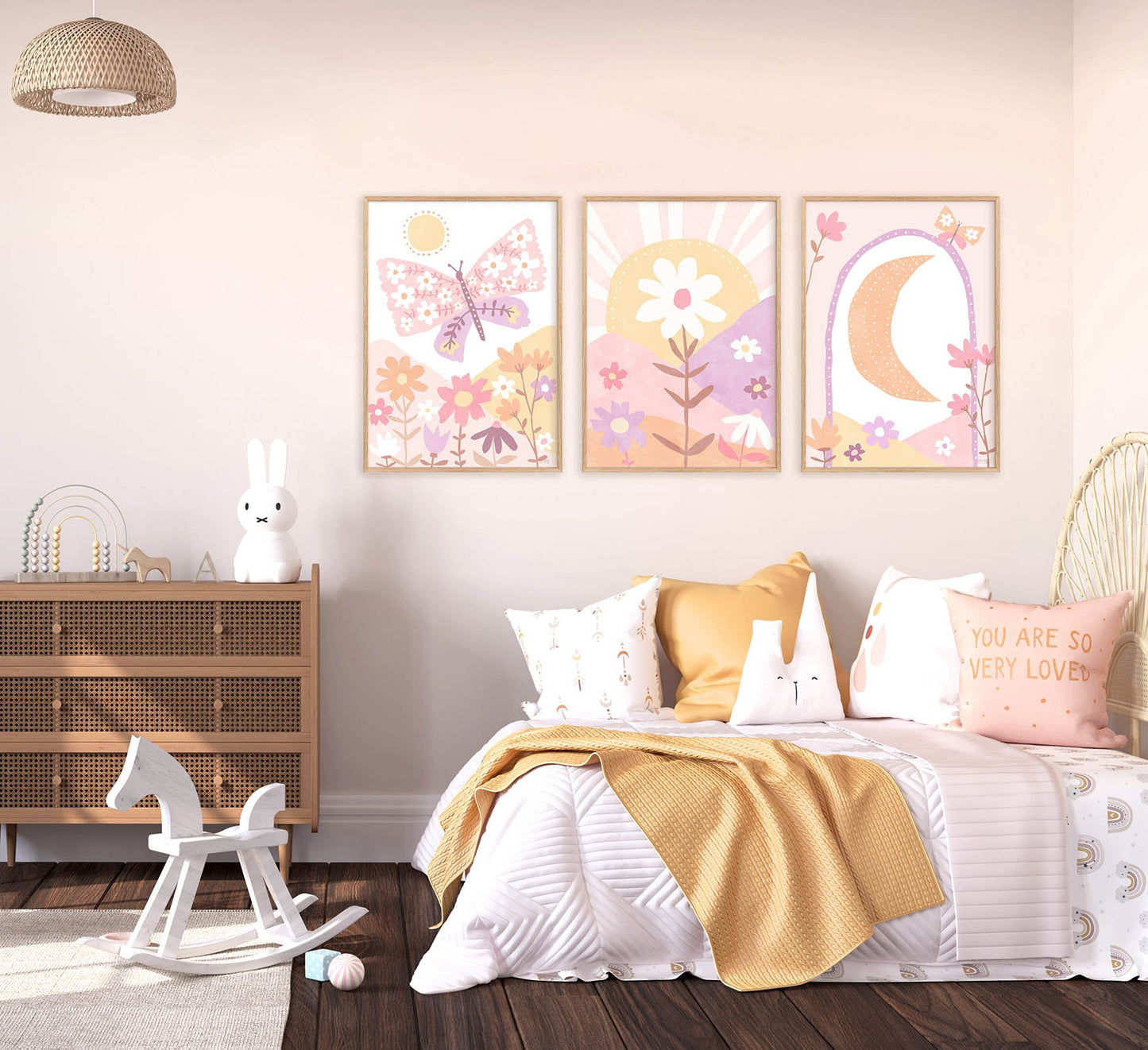 Pip+Phee Daisy Butterfly Art Print - Pastel