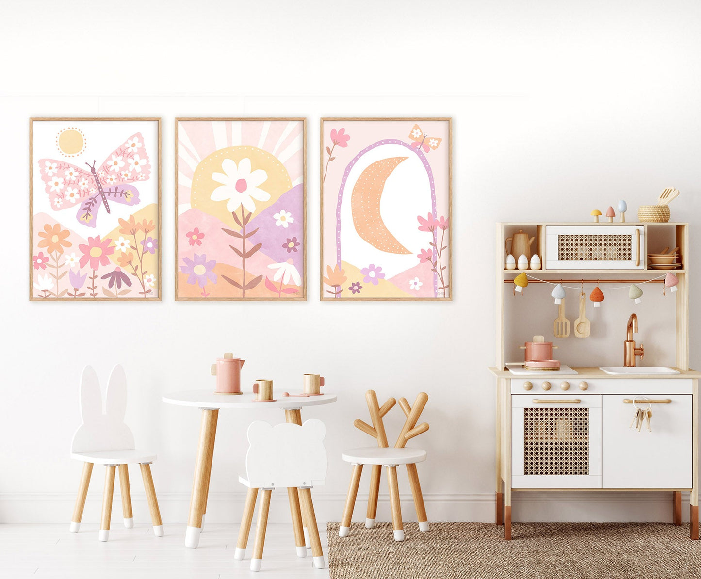 Pip+Phee Daisy Butterfly Art Print - Pastel