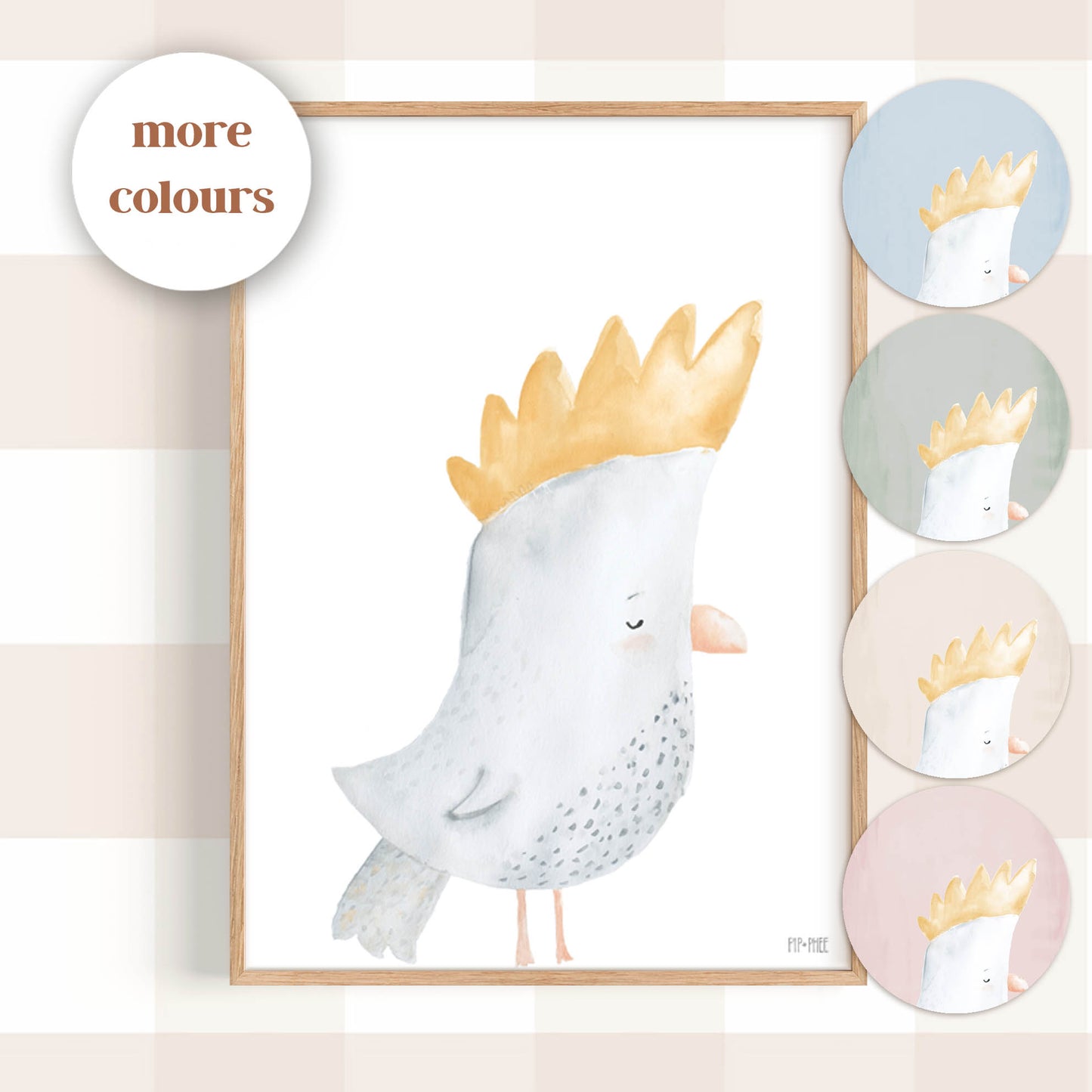 Pip+Phee Australian Animals Cockatoo Art Print