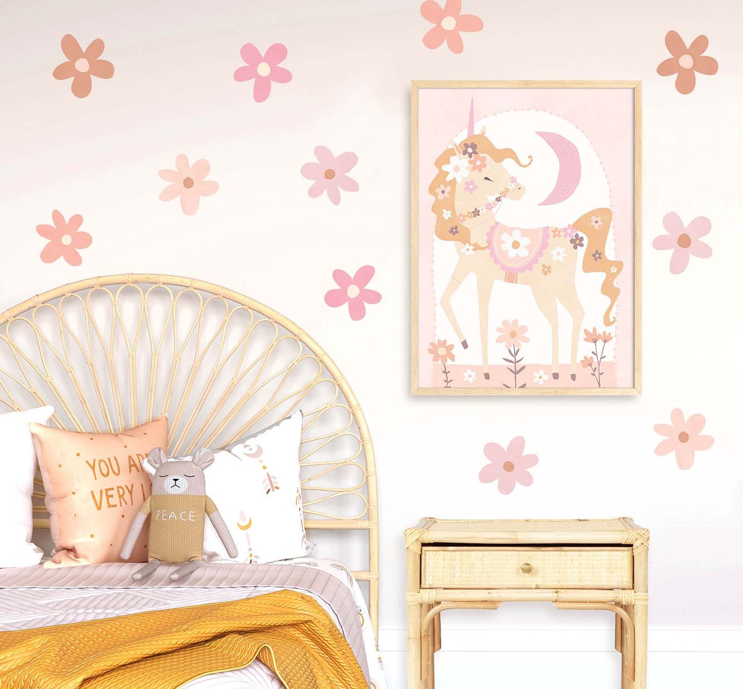 Pip+Phee Daisy Unicorn Art Print - Dusty