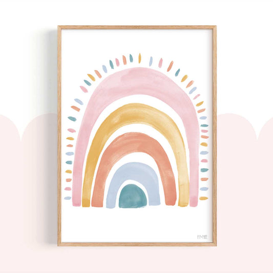 Pip+Phee Watercolour Rainbow Art Print - Dusty Rose