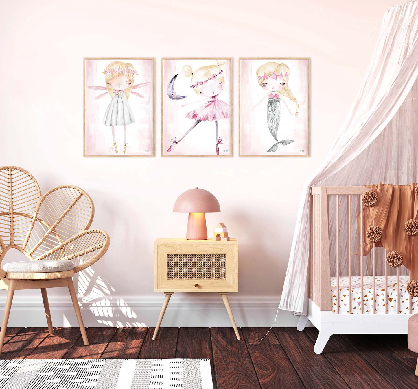 Pip+Phee Ballerina Art Print - Different Hair colours