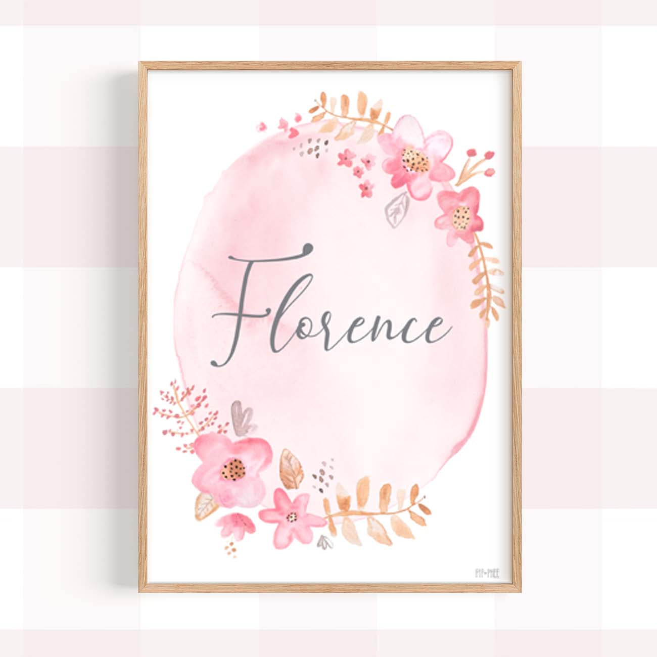Pip+Phee Personalised Floral Name Art Print