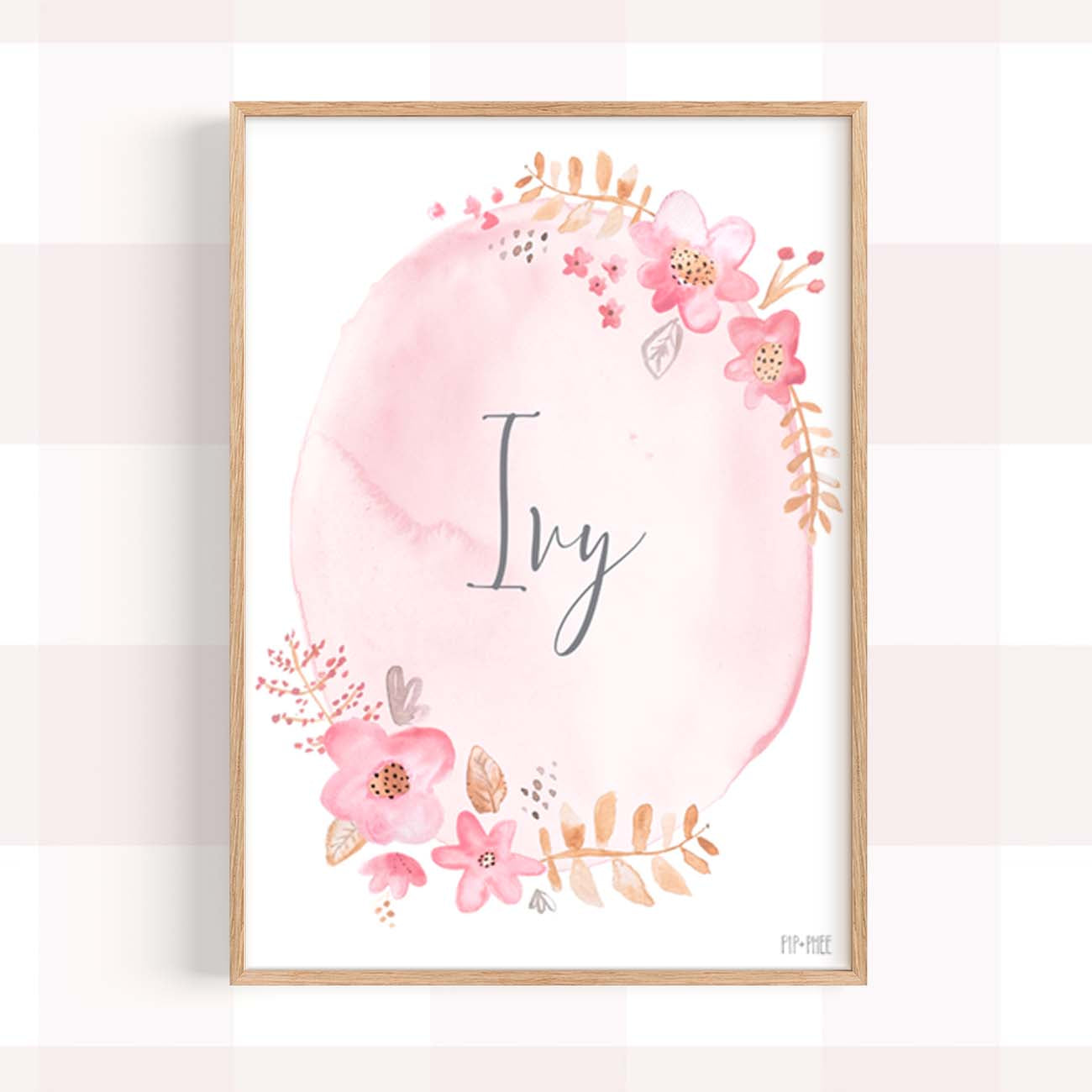 Pip+Phee Personalised Floral Name Art Print