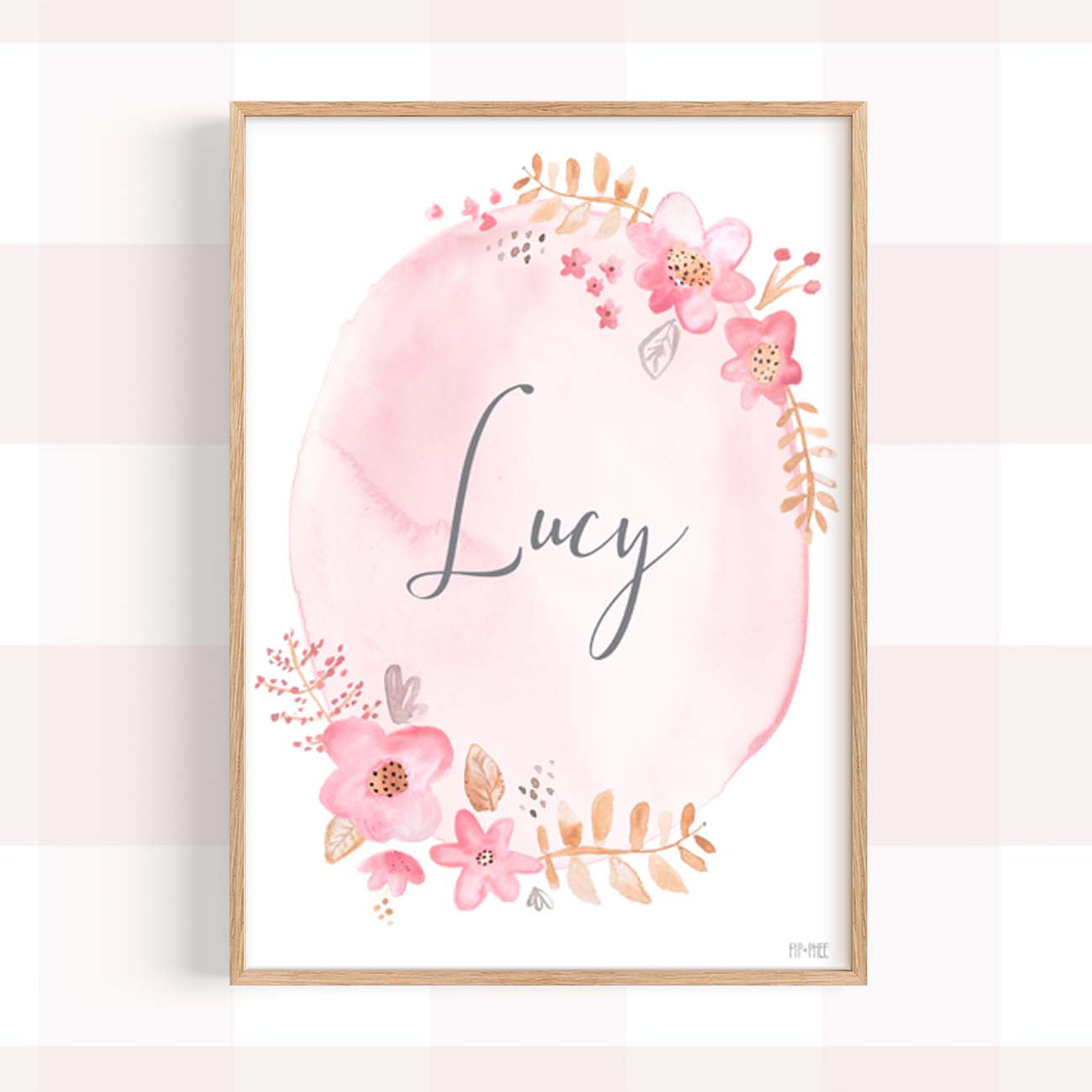 Pip+Phee Personalised Floral Name Art Print