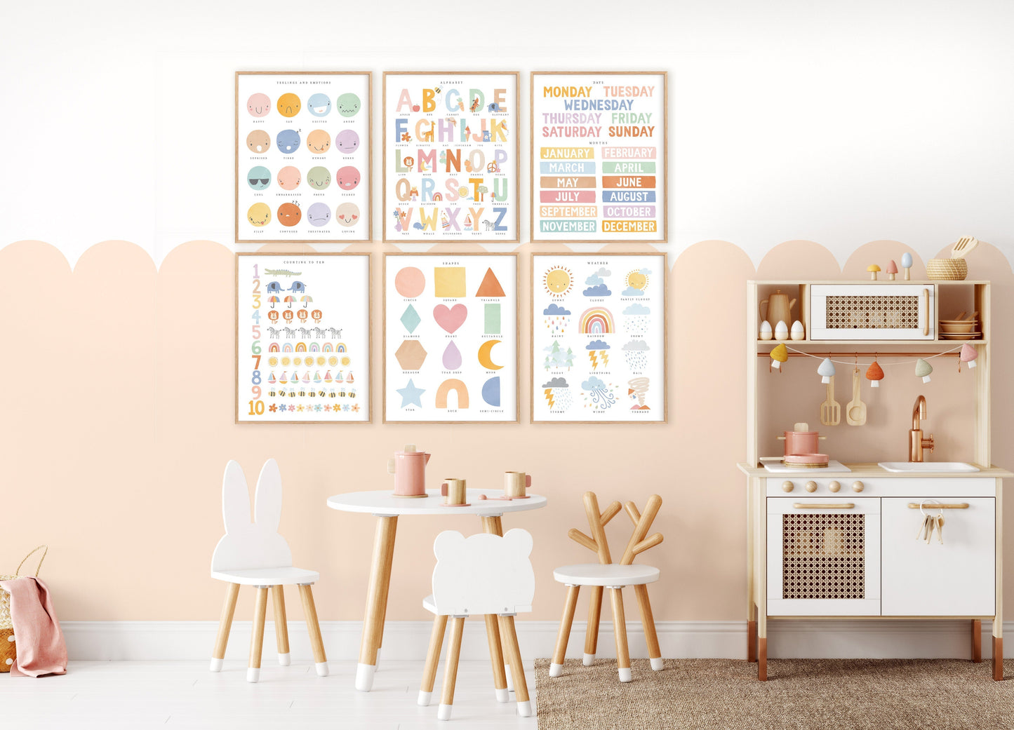 Pip+Phee Clever Cookie Shapes Art Print - Dusty Pastel