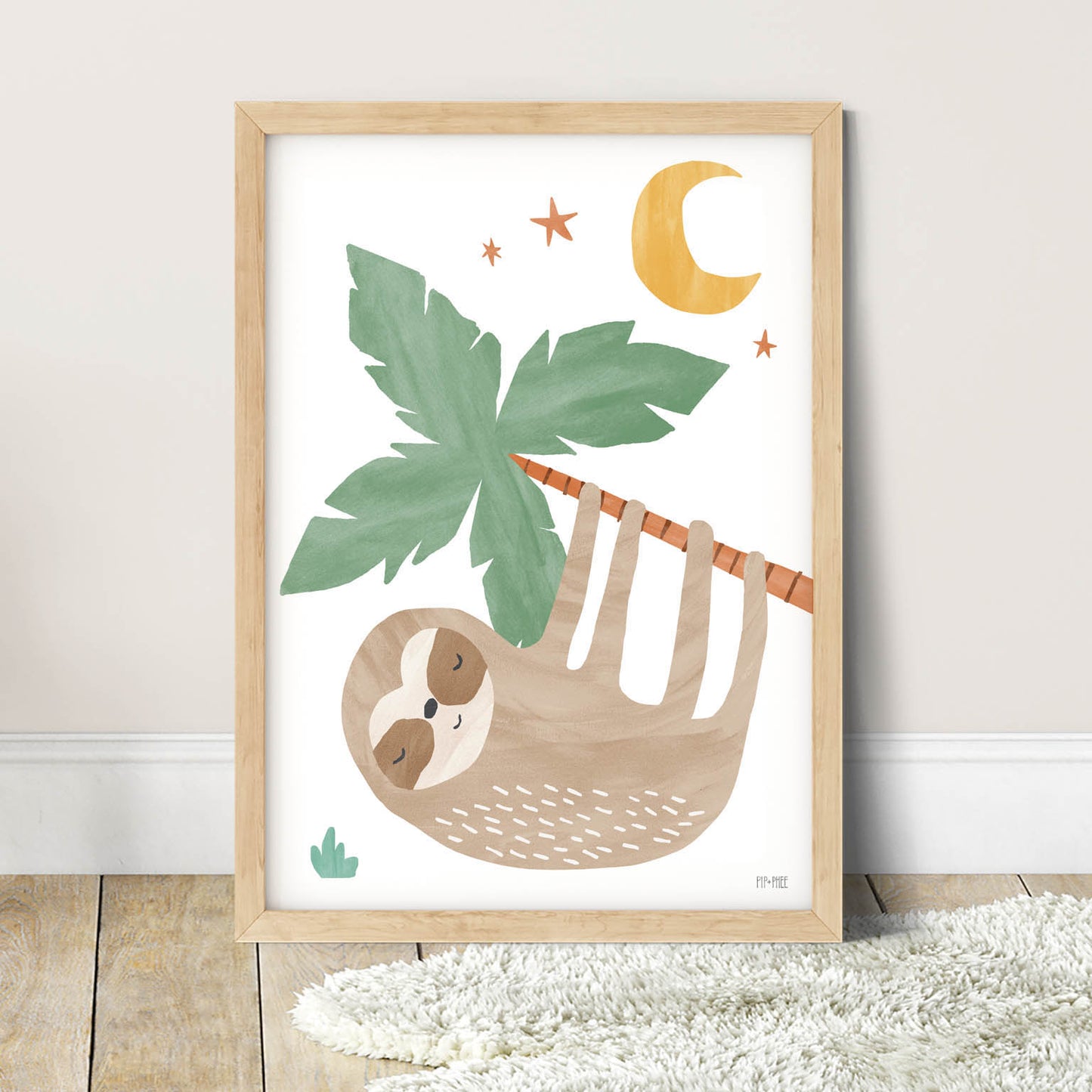 Pip+Phee Jungle Club Sloth Art Print