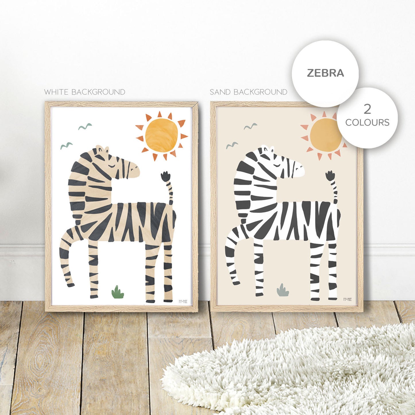 Pip+Phee Jungle Club Zebra Art Print