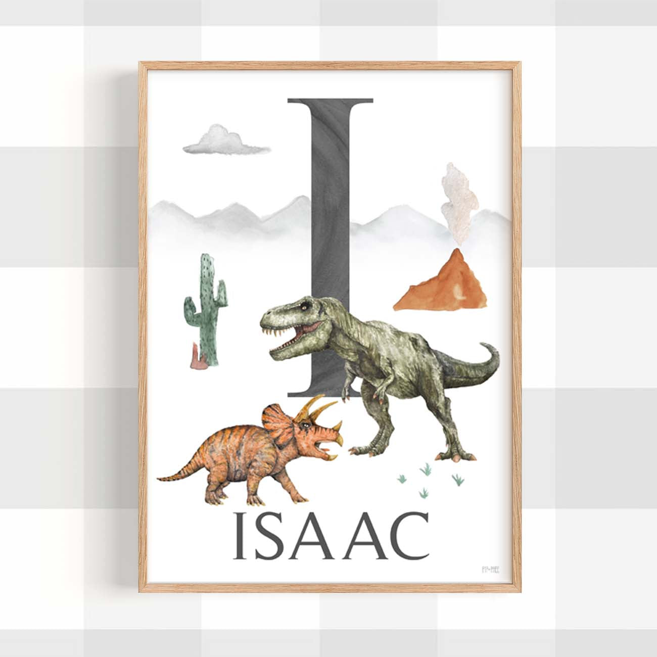 Pip+Phee Jurassic Dinosaur Name Art Print