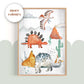 Pip+Phee Dinosaur Mixed Watercolour Art Print