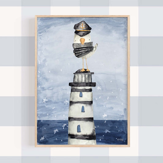 Pip+Phee Nautical Adventures Seagull Art Print