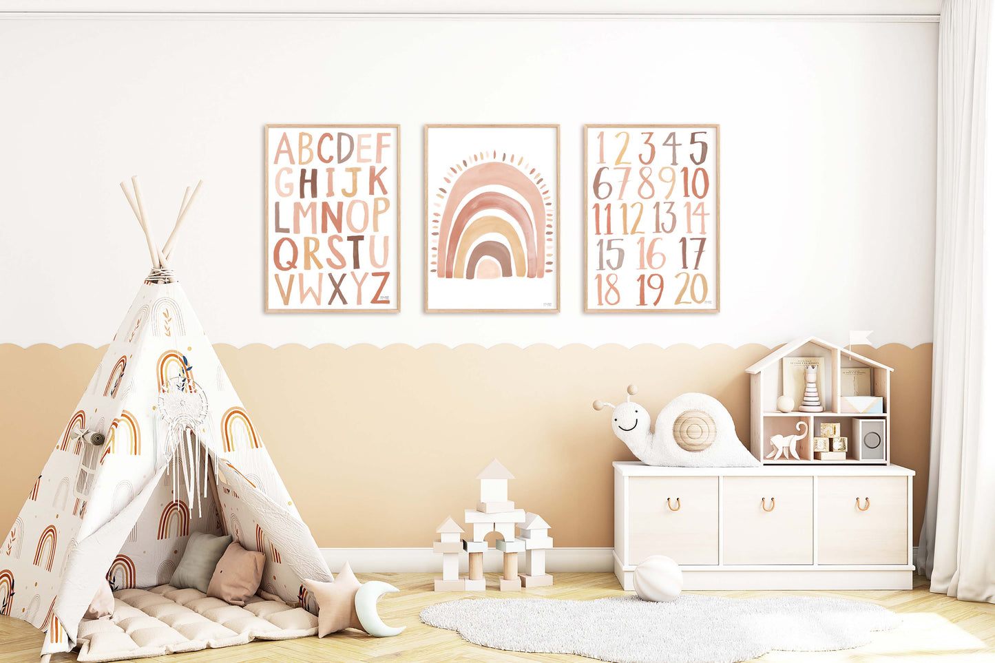 Pip+Phee Watercolour Rainbow Art Print - Rusty Sand