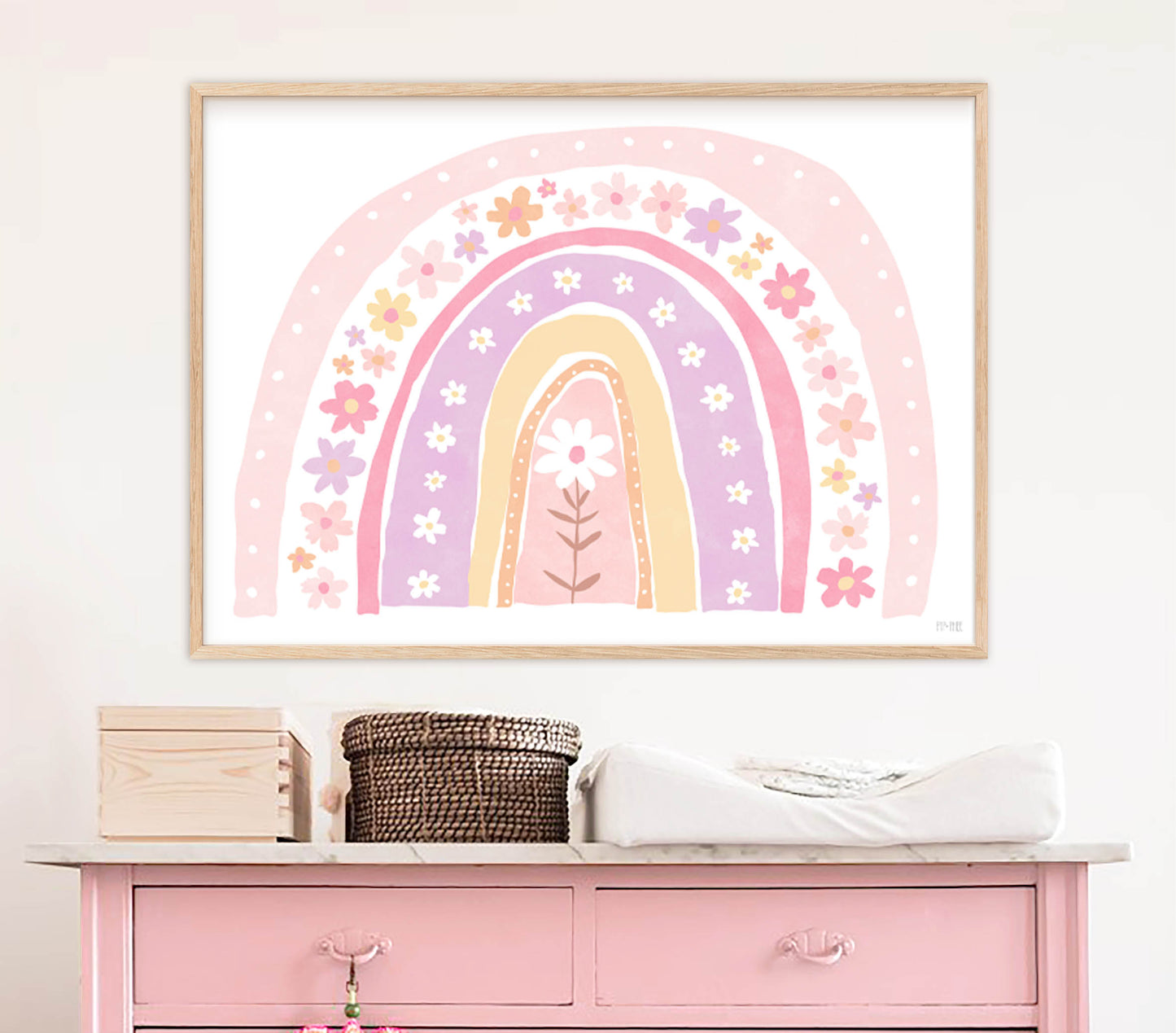 Pip+Phee Daisy Rainbow Art Print - Pastel