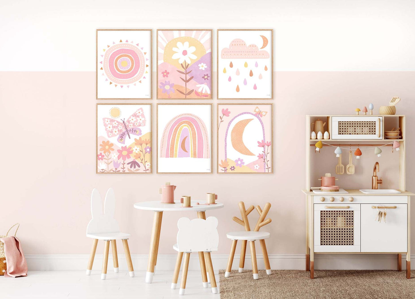 Pip+Phee Daisy Butterfly Art Print - Pastel
