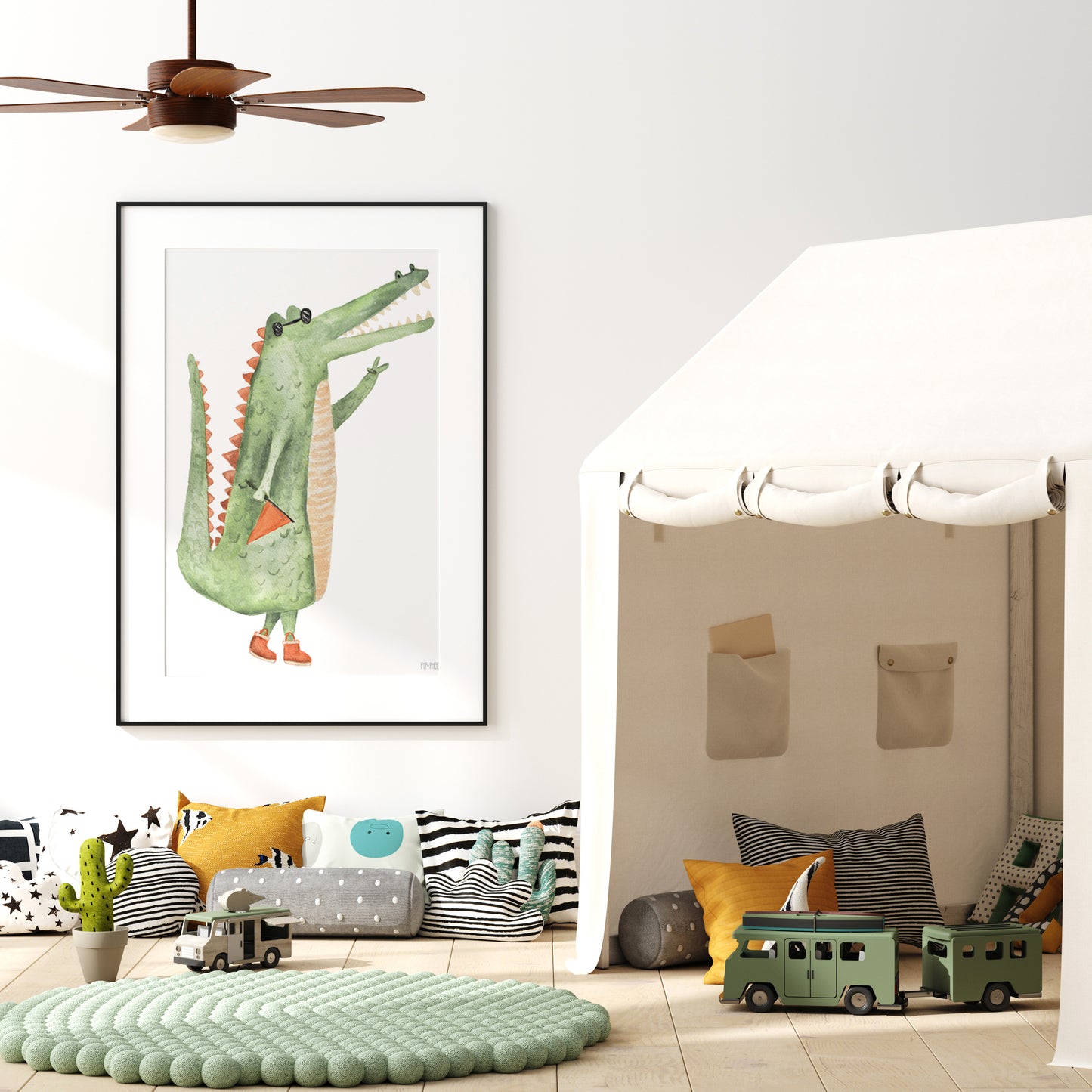 Pip+Phee Jungle Mates Crocodile Art Print