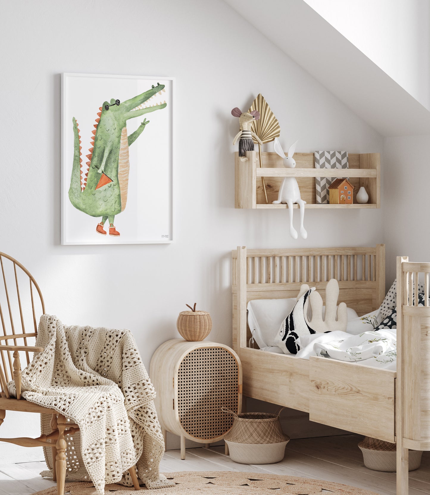 Pip+Phee Jungle Mates Crocodile Art Print