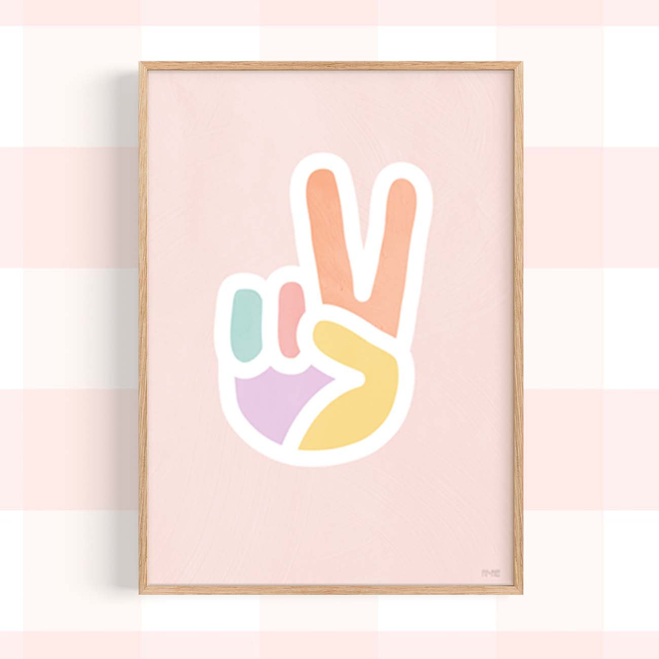 Pip+Phee Rainbow Peace Hand Art Print - Pastels