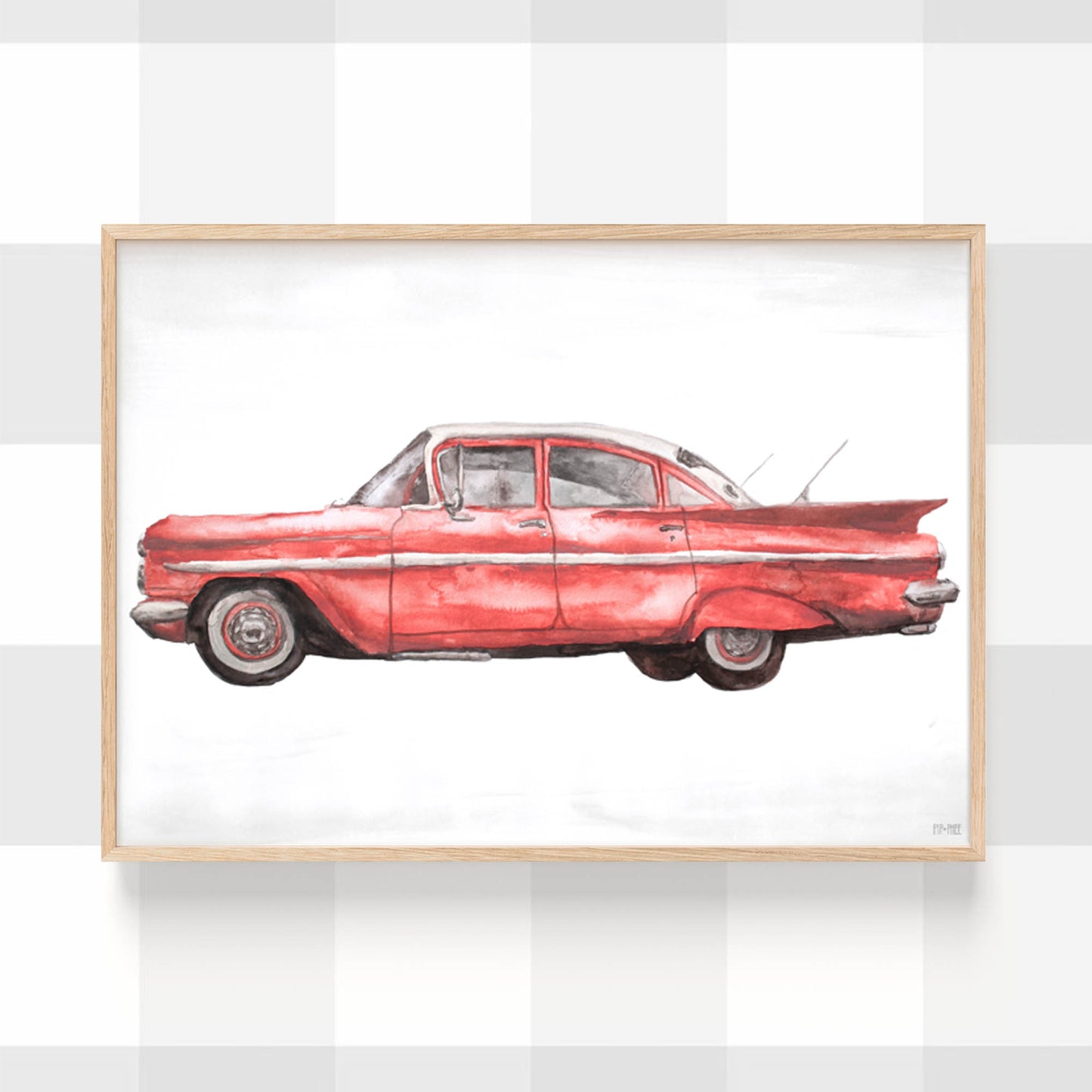 Pip+Phee Chevy Hotrod Car Art Print - more colours available
