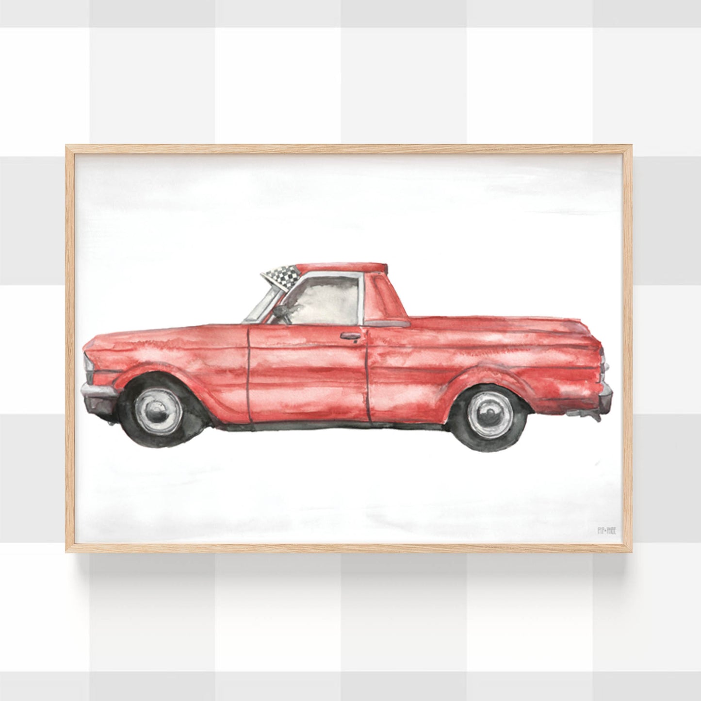 Pip+Phee Hotrod Ute Car Art Print - more colours