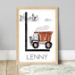 Pip+Phee Personalised Construction Truck Art Print - Different trucks to choose from