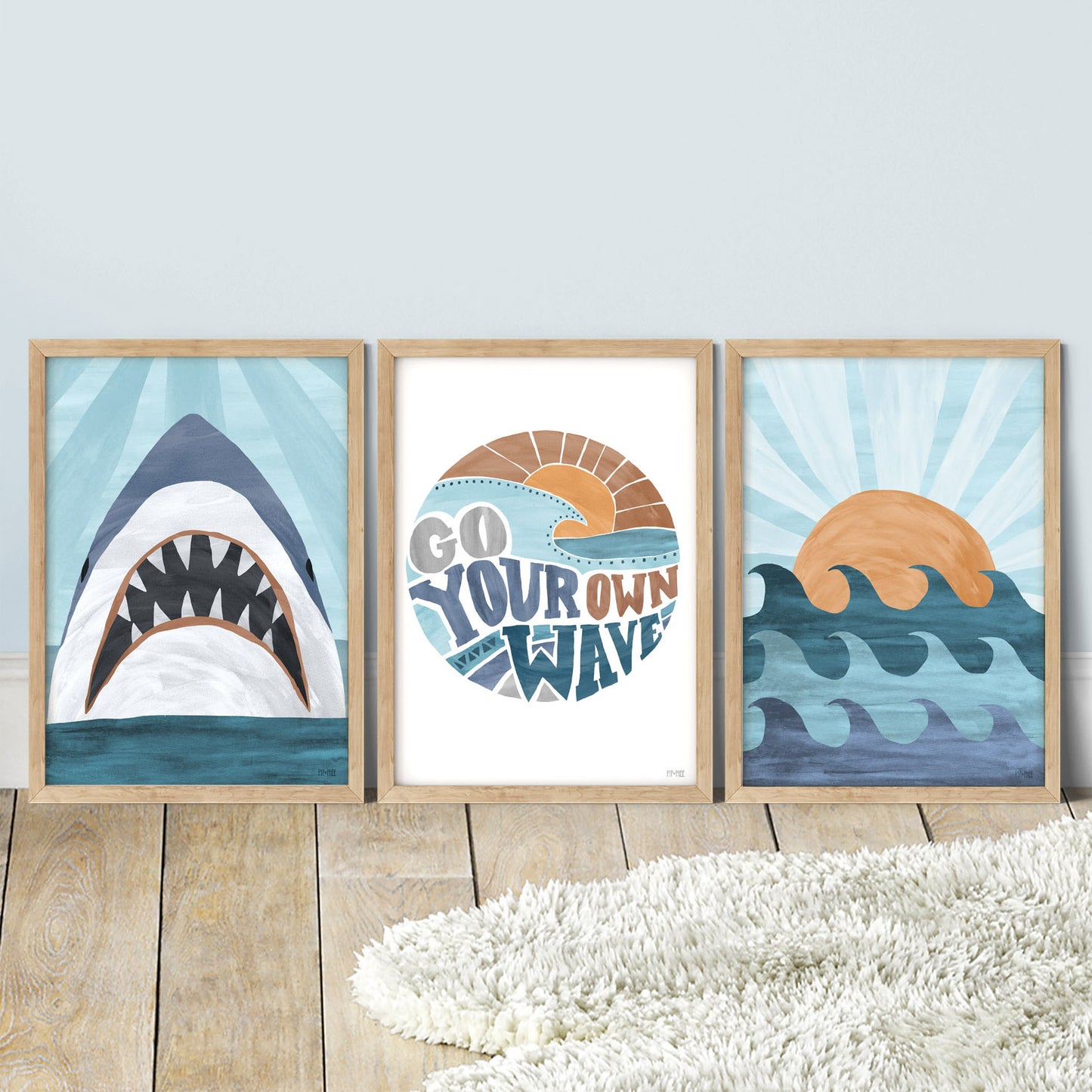 Pip+Phee Good Vibes Surf Sunset Art Print