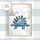 Pip+Phee Dinosaur Stegosaurus Watercolour Art Print