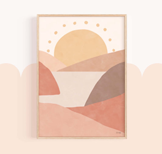 Pip+Phee Sunny Days Mountain Art Print - Sand