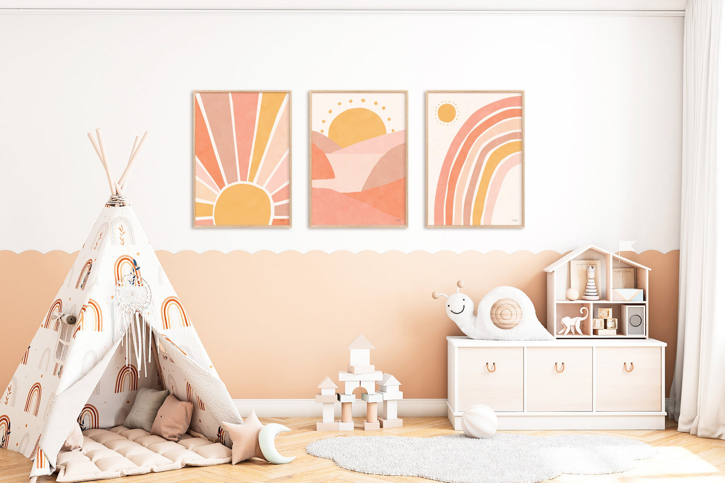 Pip+Phee Sunny Days Sunburst Art Print - Corals