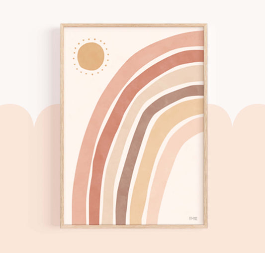 Pip+Phee Sunny Days Rainbow Art Print - Sand