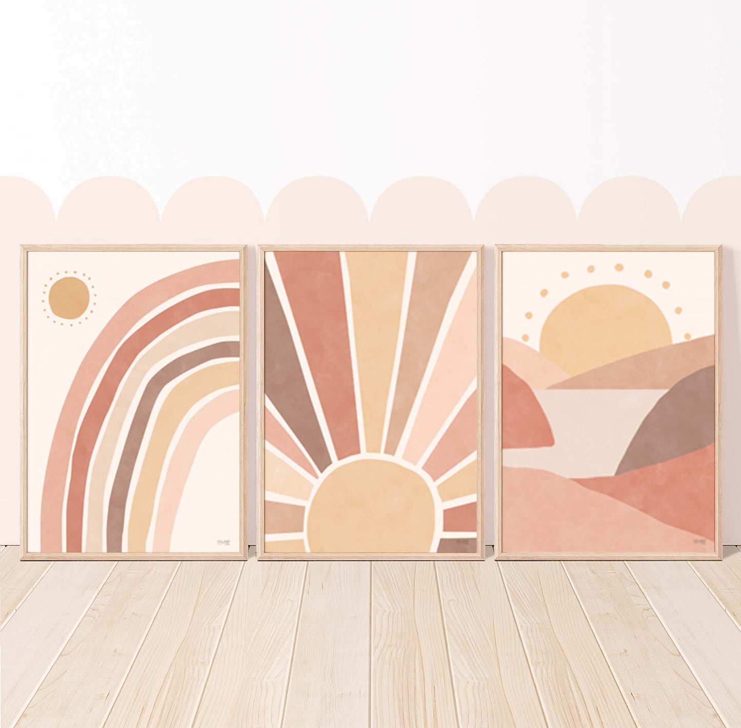 Pip+Phee Sunny Days Rainbow Art Print - Sand