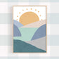 Pip+Phee Sunny Days Mountain Art Print - Dusty Blue