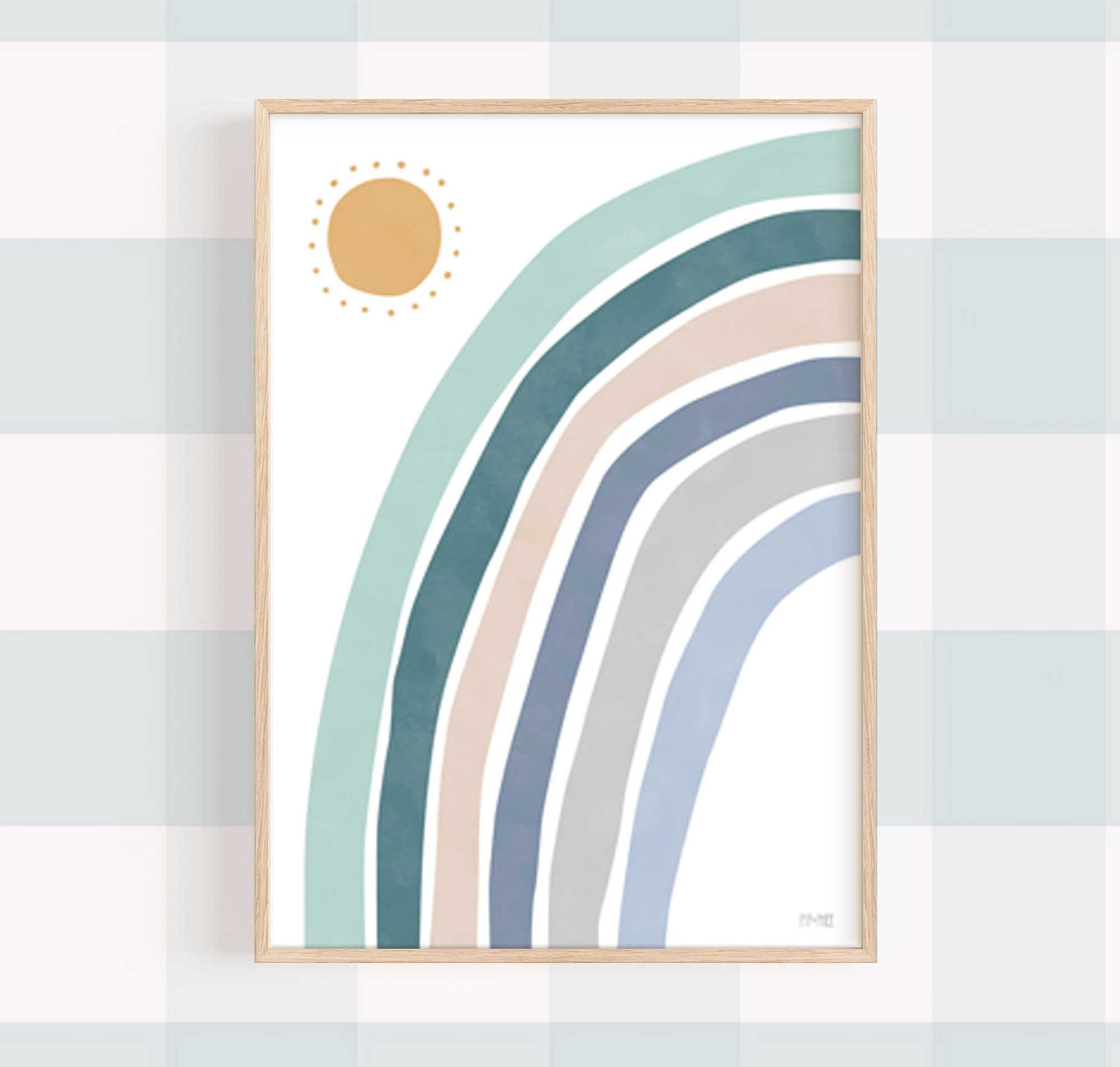 Pip+Phee Sunny Days Rainbow Art Print - Dusty Blue