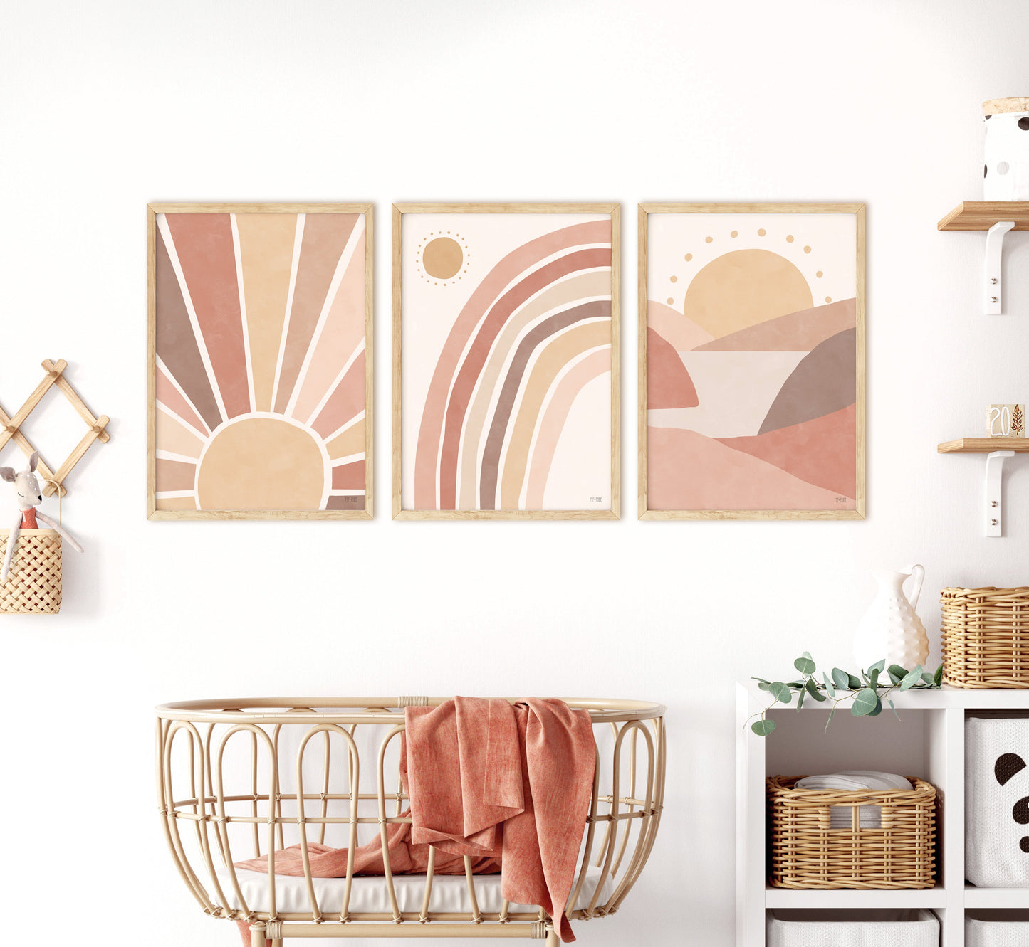 Pip+Phee Sunny Days Rainbow Art Print - Sand