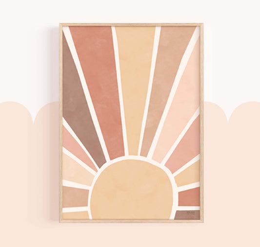Pip+Phee Sunny Days Sunburst Art Print - Sand