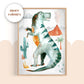 Pip+Phee Dinosaur Trex Watercolour Art Print