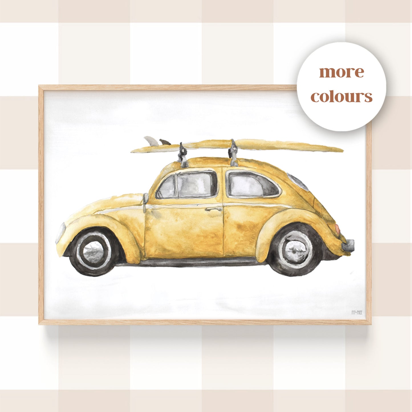 Pip+Phee Beetle Car Art Print - more colours available