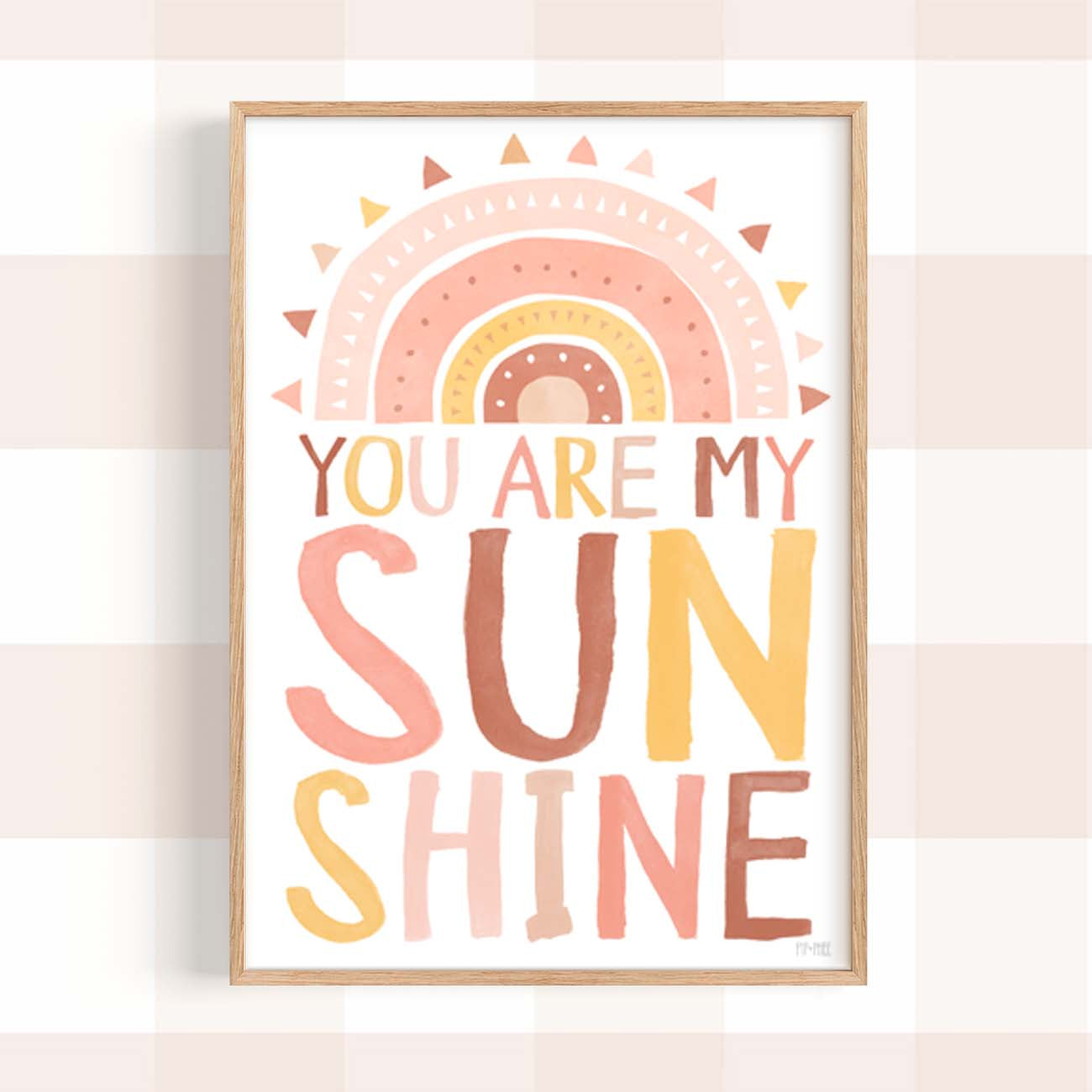Pip+Phee You Are My Sunshine Art Print - Coral Sand