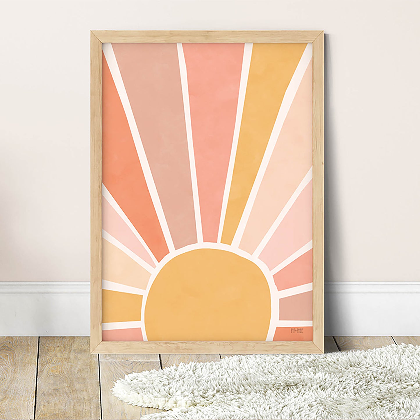 Pip+Phee Sunny Days Sunburst Art Print - Corals
