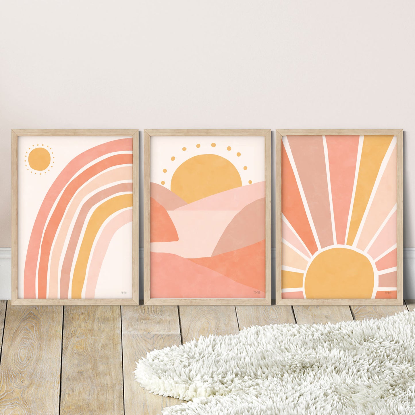 Pip+Phee Sunny Days Mountain Art Print - Corals